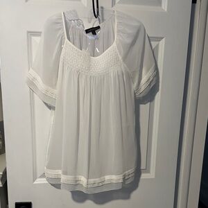 Banana Republic Sheer White Blouse